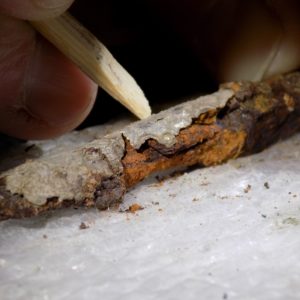 Knife blade undergoing conservation