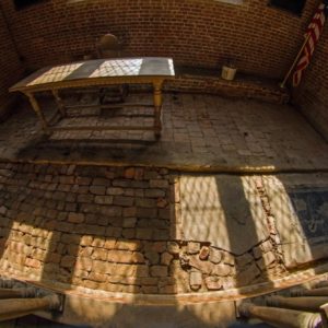 Brick church chancel