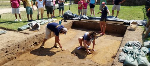 Tour watching excavating archaeologists