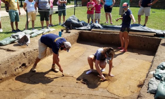 Tour watching excavating archaeologists