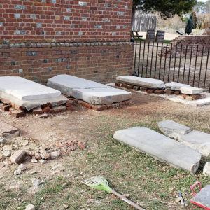 Churchyard with gravestones