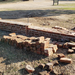 Brick churchyard wall