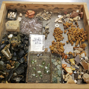 Tray of artifacts