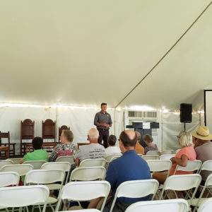 Director of Archaeology Dave Givens lectures on the Church excavations