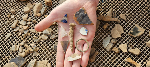 A selection of artifacts found in the excavations adjacent to the ticketing tent