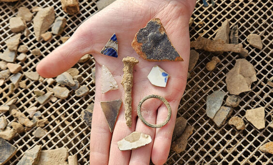 A selection of artifacts found in the excavations adjacent to the ticketing tent