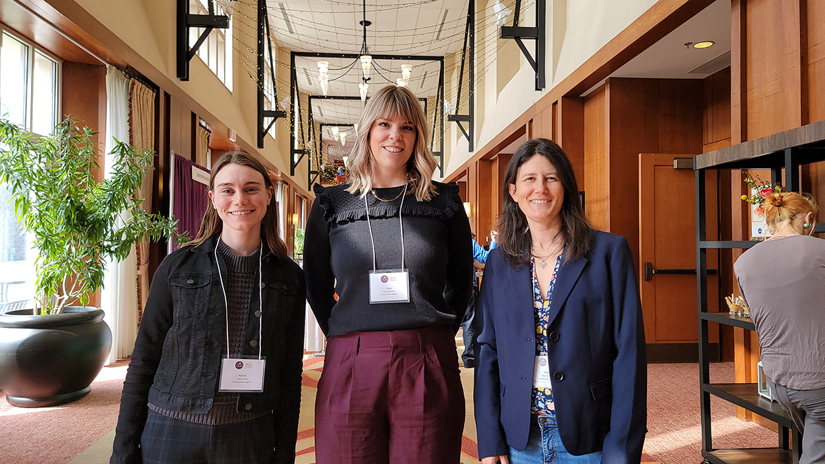 Staff Archaeologist Natalie Reid, Elyse Werling, Curator of Collections at Preservation Virginia, and Senior Staff Archaeologist Mary Anna Hartley at the Virginia Association of Museums Conference