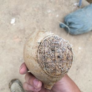 Bartmann jug sherd with a medallion