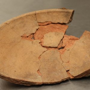 Mended earthenware distilling dish