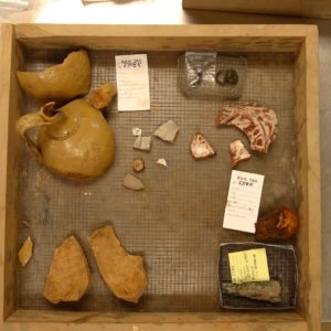 Tray of artifacts