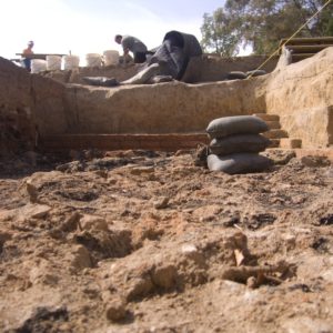 Excavated brick-lined cellar