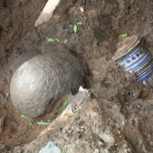 Assortment of earthenware and clay vessels in situ