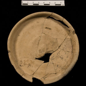 Earthenware pot lid interior