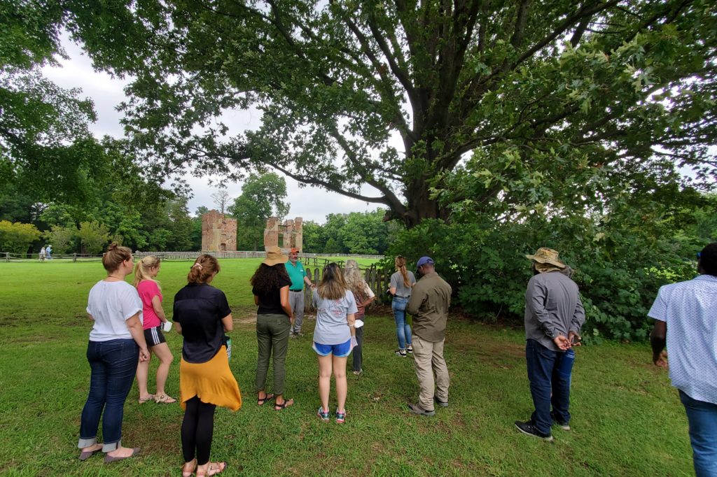 Mark stands in front of the 18th c. Ambler mansion, which is also the site where Angela lived. 