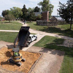 Backfilling the north field excavations