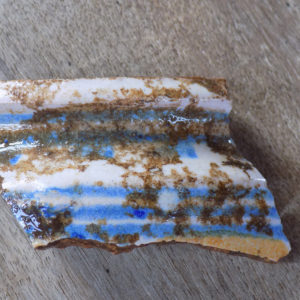 Blue-and-white ceramic rim sherd