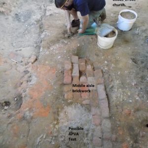 Archaeologist excavates church floor