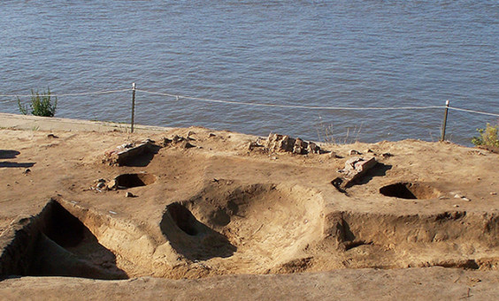 Excavations next to river