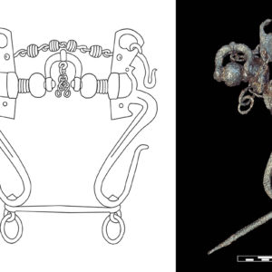 aSara Rivers-Cofield's conception of what a complete version of the horse bit would look like.