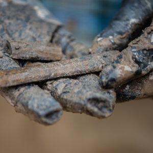 Wood fragments found in the Governor's Well