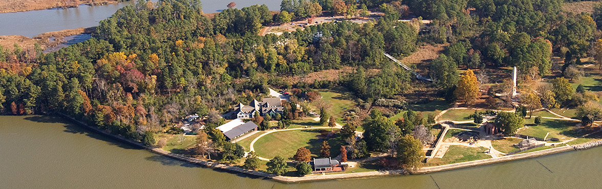 Aerial view of fort site