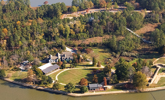 Aerial view of fort site