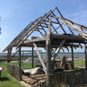 timber frame structure with incomplete roof