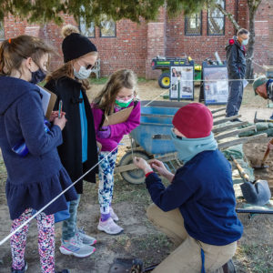 Archaeologist Natalie Reid shares some of the latest finds with visitors.