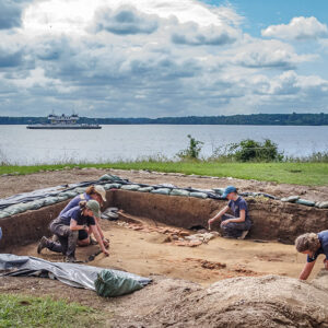 The archaeological team conducting excavations at the 1607 burial ground