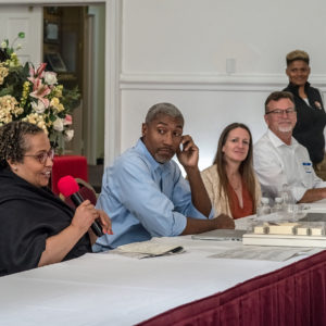 Mary Elliot of the African American Museum of History and Culture speaks during the panel discussion with Dr. Joe Jones, Dr. Audrey Horning, Dave Givens, and moderator Eola Dance