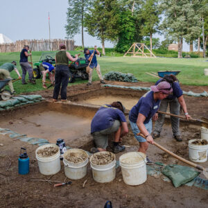 Excavations at the clay borrow pit