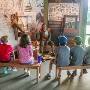 "Anas Todkill" gives the campers a living history lesson on the history of Jamestown.