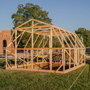 The burial structure before being clad with plastic