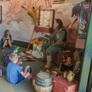 "Anas Todkill" gives the campers a living history lesson on the history of Jamestown.