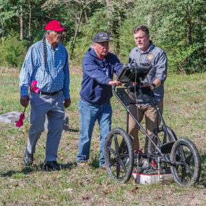 Director of Archaeology David Givens works with Upper Mattaponi tribal members to located unmarked graves