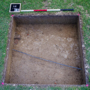The Smithfield square containing network cables and utility pipes (not yet exposed but contained in the scored mottled trench)