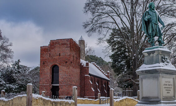 A snowy day at Jamestown, January 2025