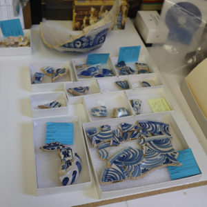 Portions of Jamestown Rediscovery's Portuguese Faience collection.