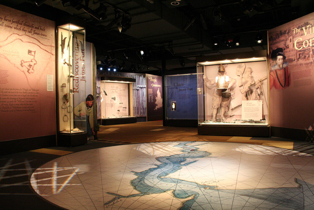 The Archaearium museum. Home of thousands of artifacts excavated at Jamestown.