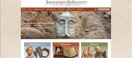 Main page of the Jamestown Rediscovery website