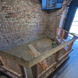 The floor of the Church Tower. This area will undergo archaeological excavations early next year.