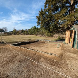 The "burial" excavations near the Pitch and Tar Swamp after being backfilled