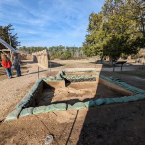 The north Church Tower excavations aren't yet backfilled.