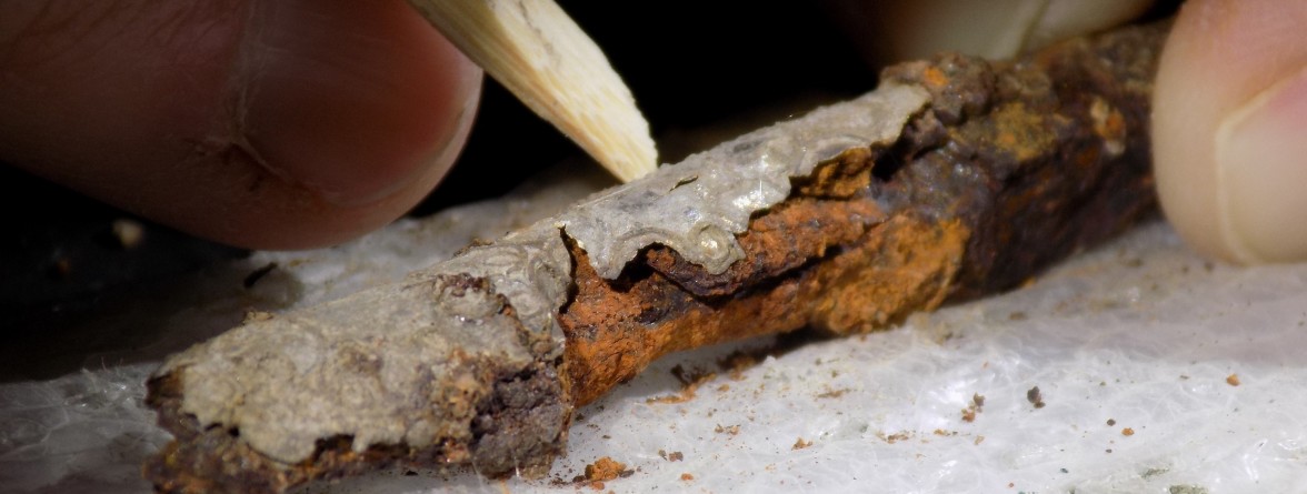 Knife blade undergoing conservation