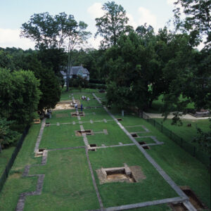 Statehouse overview, ca. 2001 before construction of the Archaearium museum