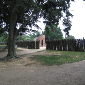 Palisade and church tower