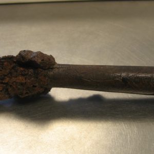 Rusted knife on a table