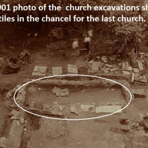 Historic photo of excavated church foundations