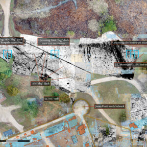 May 2023 dig map showing the squares that will be excavated by the Field School and Kids Camps.