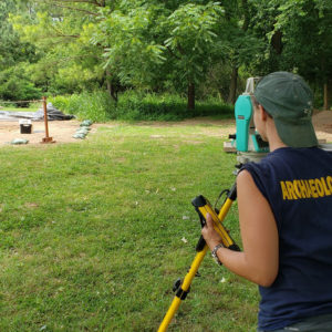 Excavators map features using a total station